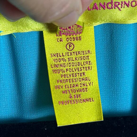 Catherine Malandrino kimono Dress Medium VTG Designer Studded FLAW Blue Silk Y2K - Picture 13 of 13